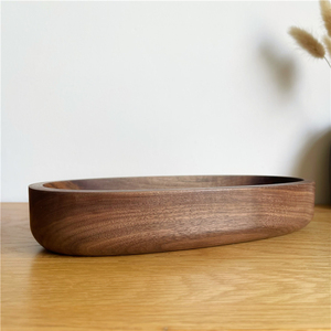 Rắn màu đen Walnut gỗ Snack khay rỗng Đĩa đơn mảnh trái cây bằng gỗ và hộp lưu trữ máy tính để bàn bán buôn tùy chỉnh logo - Product Image 5