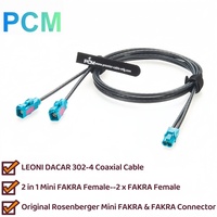 Câble coaxial RF 2-en-1 mini Fakra femelle vers double Fakra femelle Z Code pour caméra ADAS Rosenberger AMK12B-1M4Z5-Z vers 59Z113-000-Z