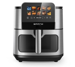 Friteuse à air numérique intelligente 2100W 8L en acier inoxydable avec double chauffage inférieur, 10 programmes et écran couleur – Appareil de cuisine - Product Image 1