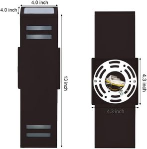 Đèn tường ngoài trời bằng nhôm hiện đại, đạt chứng nhận <span class=keywords><strong>ETL</strong></span>, ánh sáng trắng ấm, chống thấm nước, thiết kế hình vuông, dùng cho hiên nhà, cửa trước, sân vườn, ngoại thất - Product Image 2