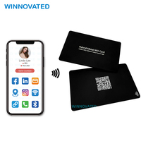 Tarjeta de Visita NFC Híbrida de Metal Mate Oculta con Protección RFID