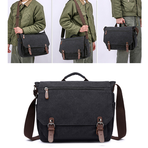 Bolso <span class=keywords><strong>Bandolera</strong></span> <span class=keywords><strong>de</strong></span> Lona Retro para <span class=keywords><strong>Hombre</strong></span> ZUOLUNDUO, Estilo Vintage, Clásico, para Uso Diario - Product Image 4