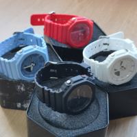 Jam Tangan Olahraga Luar Ruangan Ga2100 Pria LED Tampilan Waktu Ganda Casing Paduan Seng Bentuk Hewan Tahan Air Kristal Akrilik Karet SANDA