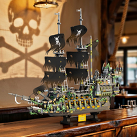 2434 pièces, modèle de bateau pirate maritime hollandais à succès, modèle de bateau fantôme légendaire, ensembles de blocs de construction