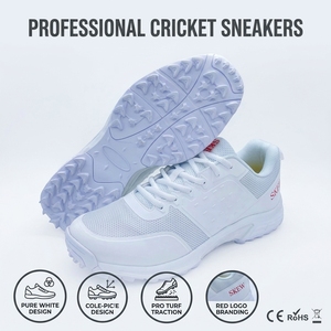 Zapatos de Cricket Antideslizantes Duraderos Personalizados al por Mayor para Hombre, Suela de Goma, Malla Transpirable, Amortiguación de Impactos, con Cordones - Product Image 2