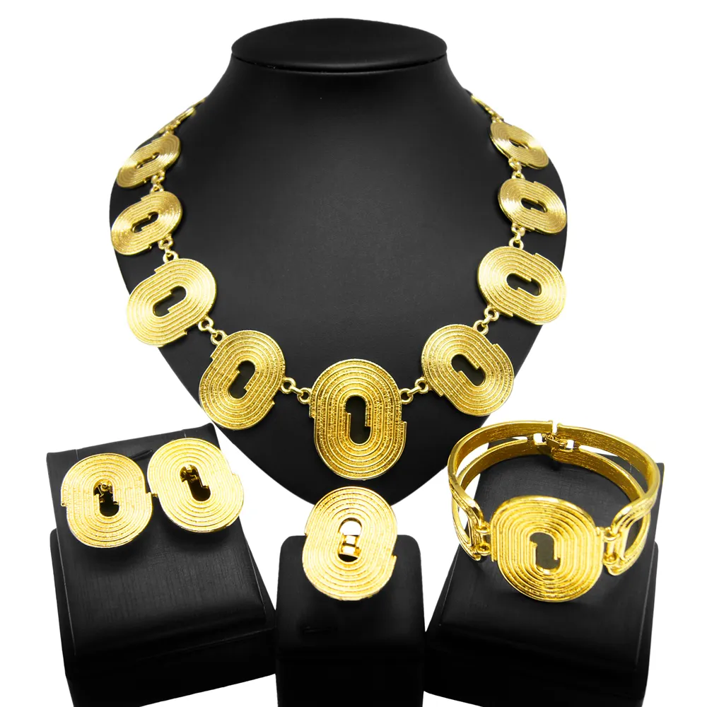 Yulaili Custom Gold Neck Set Online Winkelen Kunstmatige Sieraden Kettingen Sieraden Sets Vergulde 18K Voor Vrouw