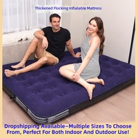 Matelas Gonflable Simple ou Double en Peluche Épaisse, Pliable et Portable pour l'Extérieur