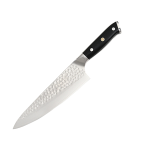 Coltello da Chef Professionale 8'' con Design Classico, Manico in G10 e Lama in Acciaio Damasco a 67 Strati Martellato - Product Image 6