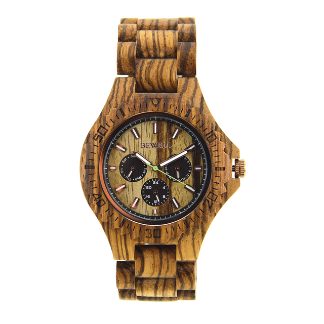 Latest Stylish Analog Quartz Watches Wooden Dial Waterproof Modern Water-Resistant Glass Business Fashion Watch