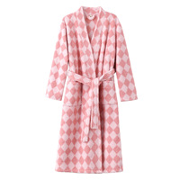 Pyjama d'hiver pour femme en flanelle corail brossée thermique à manches longues et col rabattu, chemise de nuit épaisse, vêtement d'intérieur