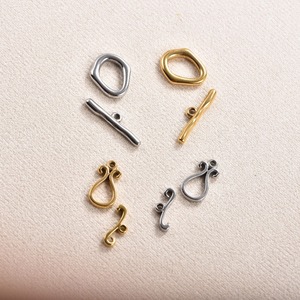 Fermoirs OT en acier inoxydable torsadés/en forme de cœur pour la fabrication de bijoux, plaqués or/couleur acier, pour bracelets, colliers et pendentifs DIY - Product Image 6