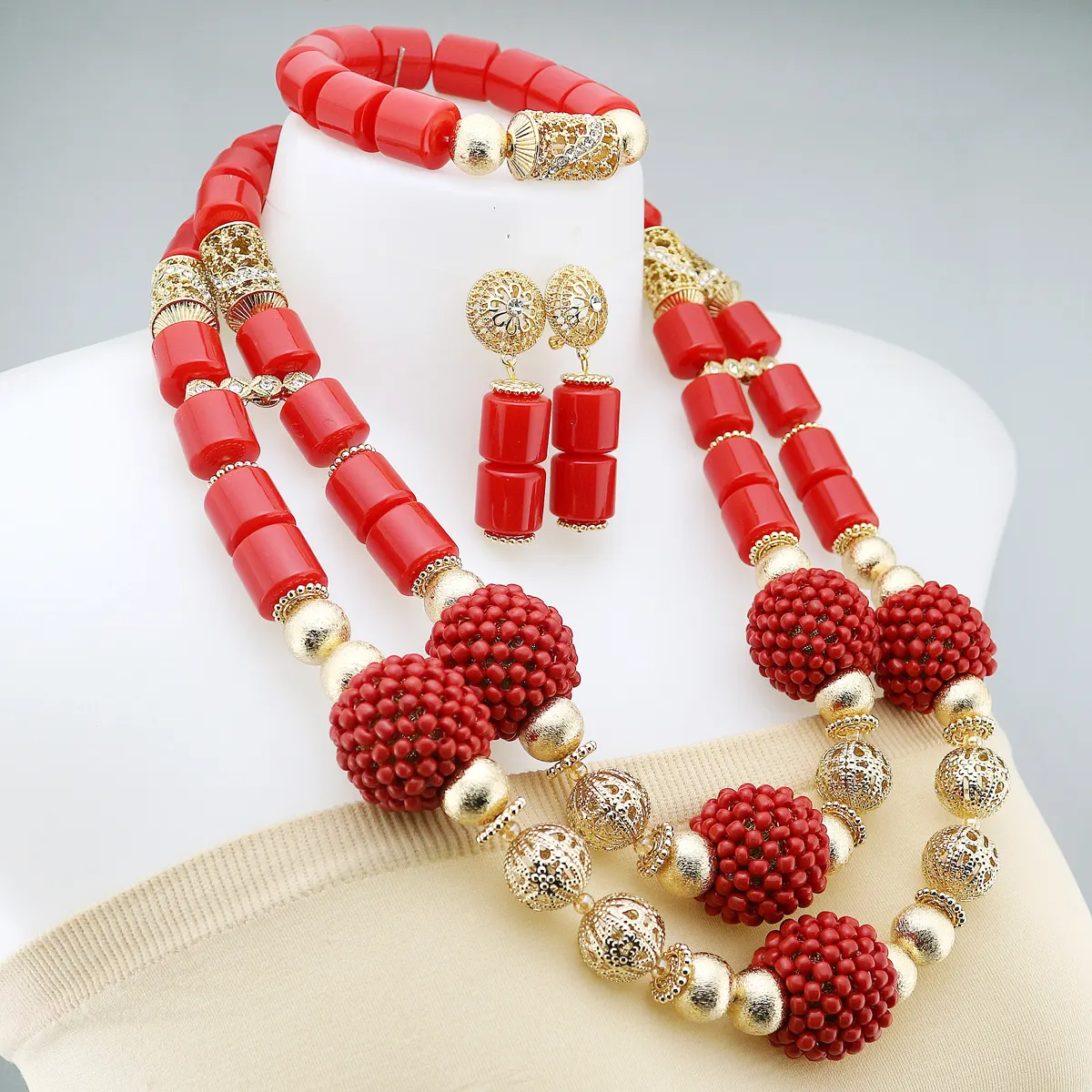 2023 Hot Nigerian Wedding African Beads Jewelry Set blackCostume Crystal Beads Necklace Jewelry Set