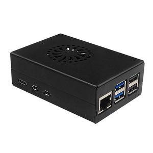 Raspberry Pi 5เคสอลูมิเนียมอัลลอยด์สีดำ, เคสโลหะสีดำสำหรับ5th RPI เข้ากันได้กับพัดลมระบายความร้อนและหม้อน้ำ - Product Image 1