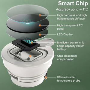 Bouteille isotherme 1L avec revêtement en verre, grande capacité, pour cuisine, bouilloire thermique domestique, affichage numérique, café - Product Image 5