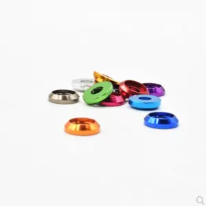 100pcs/bag M2 M2.5 M3 m4 m5 m6 colourful anodized half round head aluminum cone washer