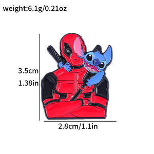 Date Creative Marvel <span class=keywords><strong>Cool</strong></span> Deadpools Pins Luxcy Vêtements Broches Sacs À Main Ornement <span class=keywords><strong>Widget</strong></span> Alliage Pin Cadeau Promotionnel En Gros - Product Image 6