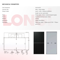 Panel Surya Mono Longi Hi-MO X10 LR7-72HVHF-645M 645W HPBC Panel Surya Efisiensi Tinggi