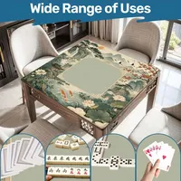 Tapis de jeu de Mahjong Shan Shui Paysage Chinois, motif Grue, Carpe Koi, Lotus, en caoutchouc antidérapant, avec sac de transport, pour Mahjong américain