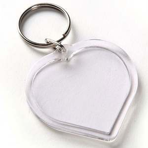 واضح الاكريليك الحب القلب فارغة DIY إدراج صورة الإطار تقسيم كيرينغ مفتاح حلقة المفاتيح المفاجئة في الصورة حامل المفاتيح - Product Image 4