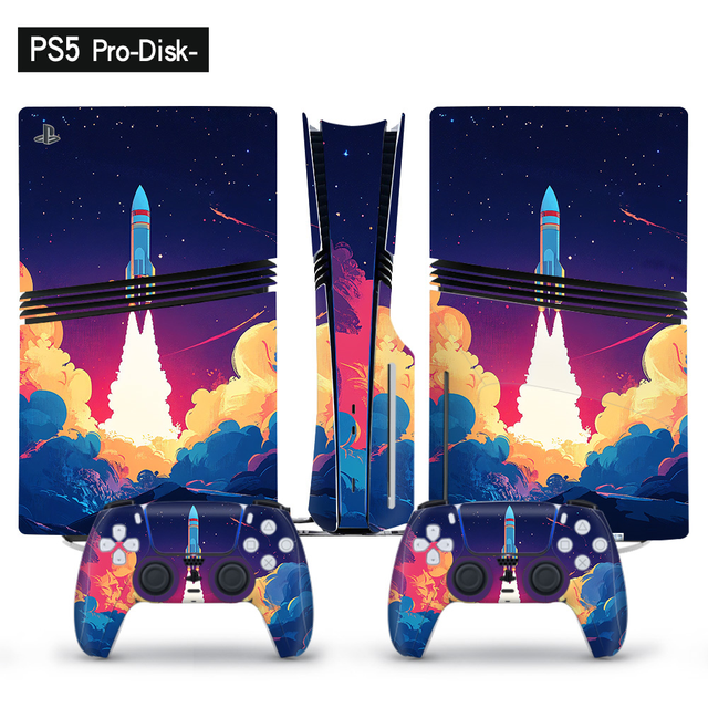 New Arrival Gaming Accessories for PS5 Pro Disc&Digital PVC Vinyl Skin Sticker With Controller Skin Stickers Protective Skin