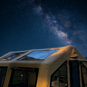 Tente de camping gonflable de luxe grande capacité 1 pièce 1 salon 4 puits de lumière en TPU et port pour poêle Chauffage d'hiver Camping en plein air OEM/ODM ISO9001 - Product Image 2