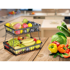 Étagère de rangement en métal à double niveau, détachable, type sur pied, panier à fruits et légumes pour l'organisation de la <span class=keywords><strong>cuisine</strong></span> - Product Image 5