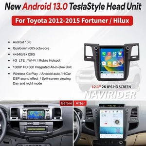 วิทยุติดรถยนต์ Android จอแนวตั้งสำหรับ Toyota Fortuner Hilux ปี 2012-2015 พร้อมระบบนำทาง GPS, Auto Carplay และเครื่องเล่นมัลติมีเดียขนาด 12.1 นิ้ว - Product Image 2