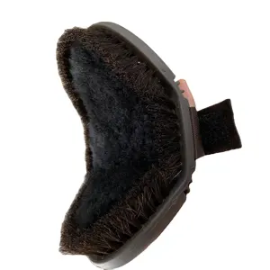Flexible Handle Horse Brush with Real Horse Hair for Equine Care