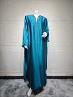 Hafizah 2026 Dubaï – Ensemble Abaya musulmane de luxe en satin multicolore avec surpiqûres contrastées et hijab