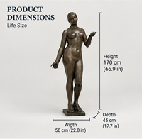 Sculpture figurative tridimensionnelle en bronze BSA, statue d'art en métal représentant une femme pour la décoration de galeries d'art et de villas