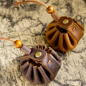 Porte-clés en cuir véritable Porte-monnaie Crazy Horse Handmade HighEnd Small Wallet Convient à tous les âges - Product Image 1