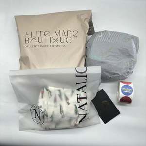 Biodegradable Custom Gold Foil LOGO Clothing Nude <b>Mailer</b> Shipping Poly Mailing <b>Bag</b> for Coat Hoodies - Product Image 5