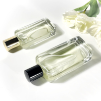 Bouteilles vides rectangulaires personnalisées, atomiseur de parfum, bouteille d'huile d'olive, boîte cosmétique, flacon de parfum en verre 25ml 50ml 100ml