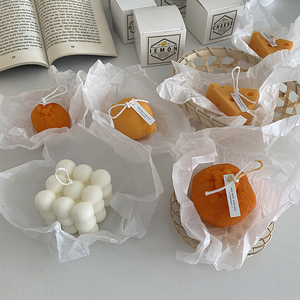 Bougies parfumées à <span class=keywords><strong>la</strong></span> cire de soja, bougie de décoration pour <span class=keywords><strong>la</strong></span> maison, accessoires Photo Souvenir citron, argenté, Orange, fromage - Product Image 1