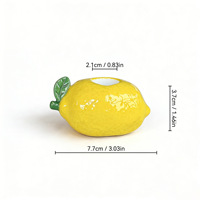 Schattig citroenvormig keramiek kaarsenhouder mini fruit citroen kaarsenstandaard felgele citroen tafeldecoratie