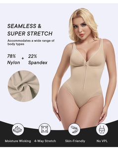 Body moldeador de nailon de alta compresión para esculpir el cuerpo Ultra delgado sin espalda Tanga moldeador de cuerpo para mujeres Control de barriga - Product Image 4