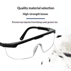 확장형 실험용 보호 안경 모래 방지 내화학성 렌즈 코팅 검정색 전기 용접 고글 PET/PC - Product Image 2