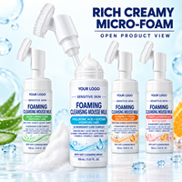 Nettoyant Visage Moussant Bio Végétalien 4-en-1 aux Acides Aminés et Vitamine C, Nettoyage Profond, Marque Blanche