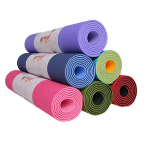 Prezzo all'ingrosso nuovo stile rosa colore rosso Yogamat 6mm PVC antiscivolo confortevole Fitness pieghevole Yoga Mat