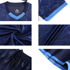 Kaos Sepak Bola Gaya Internasional Jersey Olahraga Kustom Bernapas 100% Poliester Cepat Kering - Product Image 4
