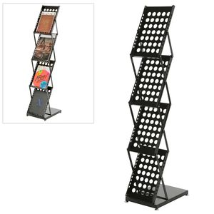 Porte-revues debout au sol en métal poche brochure littérature support support pliable présentoir pour <span class=keywords><strong>librairie</strong></span> - Product Image 1