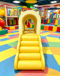 Túnel Sensorial de Madera y PVC Amarillo y Azul con Tobogán para Niños, Equipo de Juego Interior Seguro y Suave - Product Image 4