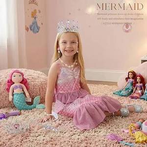 Disfraz de Sirenita con Joyas y Bolso, Vestido de Princesa para Niñas, Regalo de Cumpleaños de 3 a 12 Años - Product Image 3
