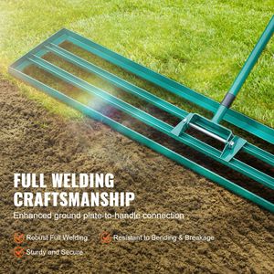 Heavy-Duty 78\" Steel Yard <b>Rake</b> 48\"x10\" Lawn Leveler Tool for Garden Golf Farm Golf Courses - Product Image 5