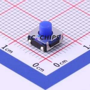 TS-1159UB-B-D-BL Tactile Switch SMD-4P,6.2x6.2mm Switch Single Pole Single Throw Round Button 3.2N Vertical Mount - Product Image 1