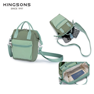 Kingsons Mini Crossbody Phone Bag Green And Light Yellow Water Resistant Outdoor Sports Women's Bag - Product Image 5