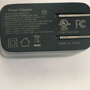 อะแดปเตอร์ชาร์จเร็ว GaN Tech PD 65W มาตรฐาน UL US รองรับ PPS ช่องเสียบ USB 1 ช่อง และ Type-C 2 ช่อง สำหรับโทรศัพท์มือถือ iPad และแท็บเล็ต - Product Image 6