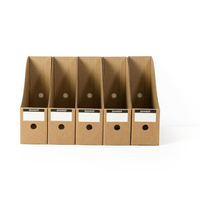 Organizador de Archivos de Cartón Corrugado para Escritorio, Caja de Almacenamiento de Papel para Documentos, Libros y Revistas de Oficina