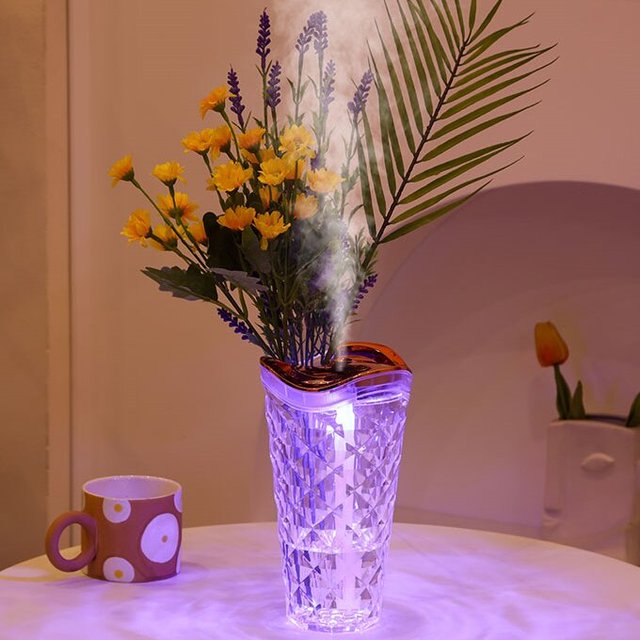 USB Mini Desktop Humidifier Small Portable with Ambient Light for Home & Bedroom for Hotel Use New Large Fog Feature