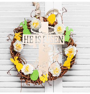 โต๊ะไม้กางเขนไม้ว่างเปล่าสุดสร้างสรรค์ใหม่2026เขาได้รับการตกแต่งอีสเตอร์ - Product Image 5